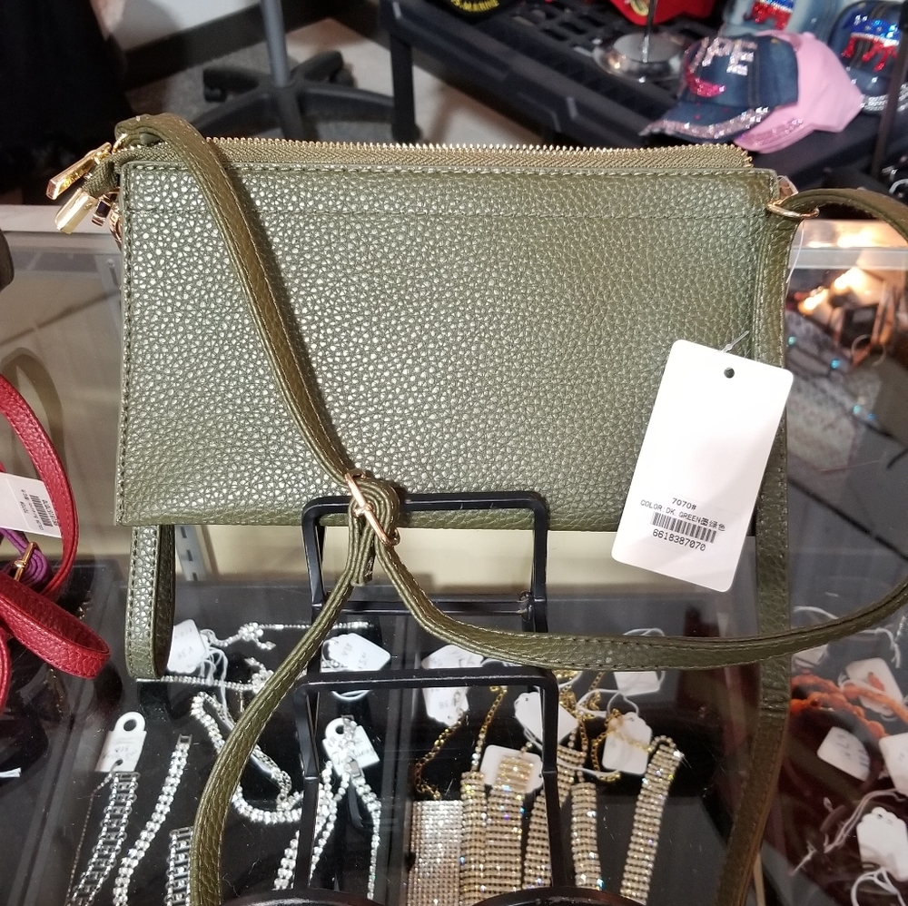 Women's Vegan crossbody and wristlet purses.  Dark